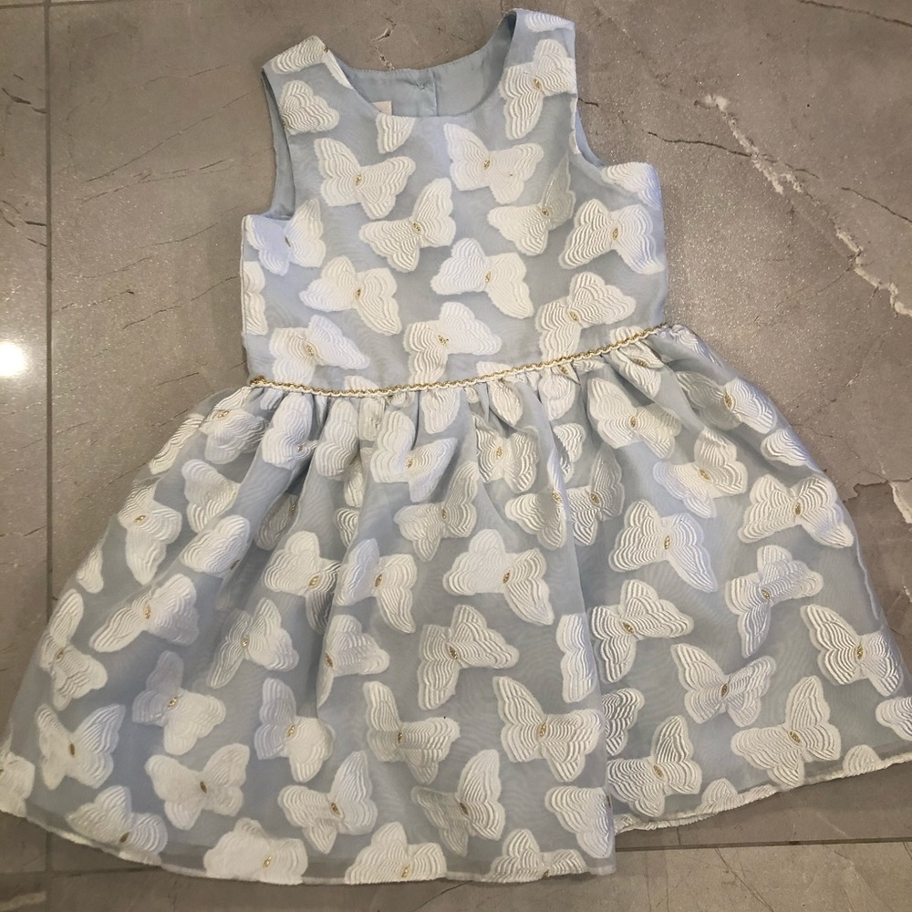 blue dress with butterflies 2t and 4t